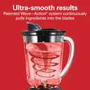 Hamilton Beach Wave~Action Quiet Blender, 48 oz. Glass Jar, 12 Blending Functions, Black, R53530 