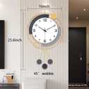 Decorative Wall Clocks with Pendulum,Silent Quality Quartz Battery Operated,Large Wall Clock for Living Room,Kitchen,Home,Bathroom,Bedroom Wall Decor,16x25.6inch