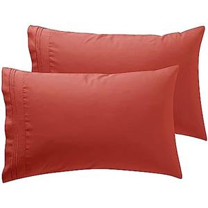 Nestl Rust Pillow Cases - Soft Queen Size Set of 2, 1800 Microfiber Pillow Cases with Envelope Closure, 20x30 Inches