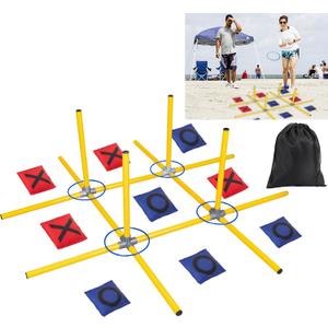 Giant Tic Tac Toe Game,4ft x 4ft Bean Bag & Ring Toss Across Game|Backyard Outdoor Indoor Games Lawn Games for Adults Kids and Family Party Game Christmas Birthday Gifts with Storage Bag