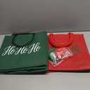 Sunnymove 6 Pcs Large Reusable Christmas Burlap Tote Bags with Handles Bulk 14 x 12.6 x 5.9 Inch Christmas Red and Green Gift Bags with Ribbon for Xmas Holiday Presents Party Grocery Shopping Wedding