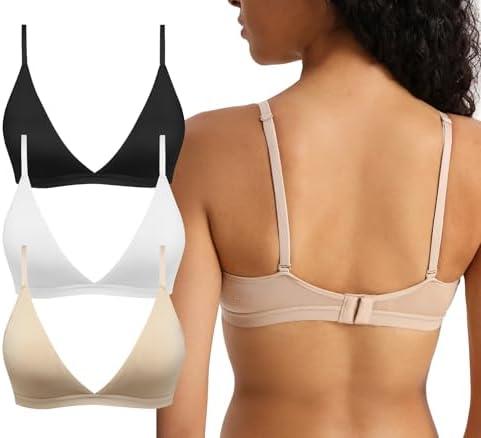 INIBUD Bralettes for Women Triangle Padded Bralette Deep V Seamless Bras No Underwire Comfortable Wireless Everyday, Size: Large INIBUD Bralettes for Women Triangle Padded Bralette Deep V Seamless Bras No Underwire Comfortable Wireless Everyday, Size: Large