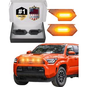 OKLSG Front Bumper LED Grill Lights for 2025 2026 Toyota 4Runner TRD Sport and TRD Offroad Raptor Marker Lights Bars 6th Gen 4Runner Exterior Accessories (Yellow)