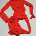 RUIBAVYA Body Stockings for Women Sexy Oil Shiny Bodystocking Nylon Bodysuit Catsuit Long Sleeved Shimmer Tights Pantyhose (Red)