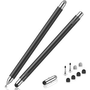 Stylus Pen for Touchscreen, 3 in 1 Magnetic Stylus Pens 2Pcs High Sensitivity & Precision Stylus Pencil for Apple iPad iPhone Sumsung Fire HD Tablets All Universal Touchscreen Devices (Black/Black)