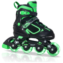 Nattork Blade Roller Skates for Boys with Light Up Wheel, Outdoor & Indoor Illuminating Black Inline Skates for Boys Little Kids Toddler Ages 5-8 Beginners, L