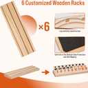 Rummy Cube Game Set 6 Plays with 6 Wooden Holders and 160 Rummy Tiles, Travel and Family Board Game