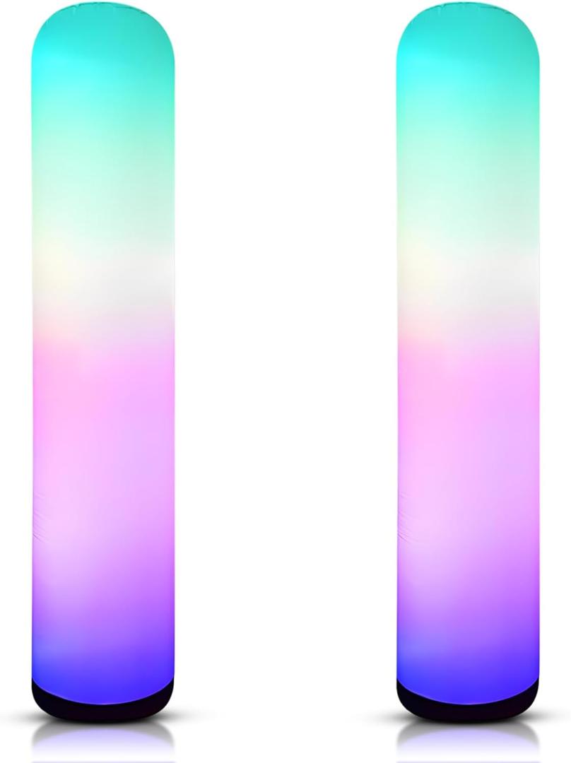 Inflatable Color Changing Column 8' x 18", Sand Bag Base, 4 Modes, Remote-Controlled LEDs