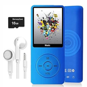 MP3 Player, Music Player with 16GB Micro SD Card, Build-in Speaker/ Photo/ Video Play/ FM Radio/ Voice Recorder/ E-Book Reader, Supports up to 128GB (Dark Blue)