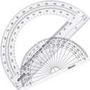 eBoot Plastic Protractor Protractor 180 Degrees, 4 Inch and 6 Inch, Clear, 2 Pieces