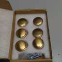 Goo-Ki 6 Pack Champagne Bronze Cabinet Knobs – Modern Round Drawer Pulls with Decorative Beaded Edge, Classic Luxurious Furniture Handle for Kitchen & Home