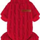 Dog Christmas Sweaters for Small Dogs Boy Girl, Turtleneck Pullover Dog Pajamas Thick Warm Clothes, Cold Weather Fleece Coat Puppy Pjs Chihuahua Yorkie Onesies Pet Doggie Male Female, Red,XS