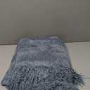RECYCO Throw Blanket Soft Cozy Chenille Throw Blanket with Fringe Tassel for Couch Sofa Chair Bed Living Room Gift (Dusty Blue, 50'' x 60'')
