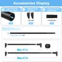 Extra Long Tension Curtain Rod, Black, 41-67 Inch (4-5.6ft), Tension Rod