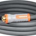 YAMATIC Short Garden Hose 5/8 in x 20 ft with Swivel Handle, Super Flexible Leader Hose, All-weather, Lightweight, Burst 600 PSI, Gray