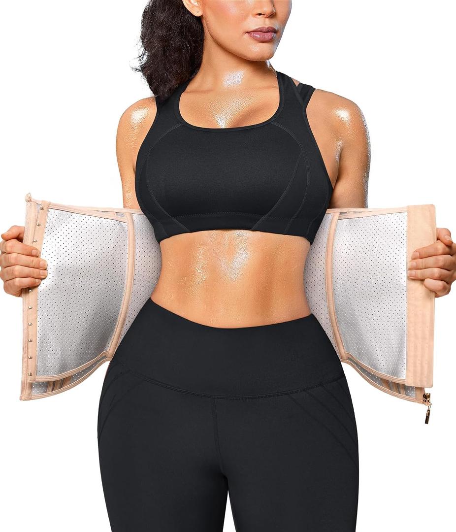 Junlan Sweat Waist Trainer for Women - Corset Sweat Band for Working Out (S)