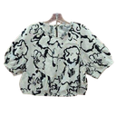 A New Day Women's Cropped White/ Black Print Top XS