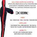 DALLX MMA Grappling Dummy BBJ Wrestling Brazilian Jiu Jitsu Punching Bag Judo Karate Throwing Boxing Fighting Dummy Self Defense Standing Position – UNFILLED (Black Red, 4 Ft)