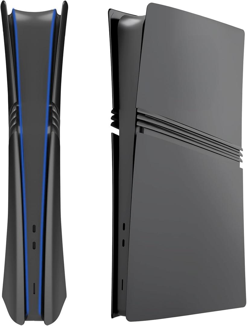 Pro Face Plates for PS5 Pro Digital Edition, KANNGENN Replacement Shell Cover Panel Accessories Compatible with PlayStation 5 Pro Console Faceplate Skin (Black)