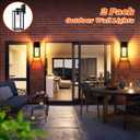 2-Pack Outdoor Light Fixtures Wall Mount, Waterproof Exterior Wall Lanterns with Clear Glass, Anti-Rust Outside Black Wall Sconces, Front Porch Lights for House Garage Doorway, Bulbs Not Included, 12.5inch
