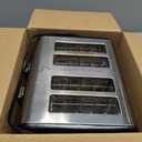 Mecity 4 Slice Toaster with Touch Screen Control, 4 Wide Slots, Stainless Steel Smart Bread Toaster for Bagels, Muffins, Waffles, Dual Control Panel, Timer, Defrost, Reheat, 120V 1650W, Matt Black