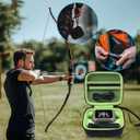 Carrying Case for Garmin Xero C1 Pro Chronograph Ballistic Range Shooting, Custom-Insert Storage Holder with Mesh Pocket for USB Cable, Charging Adapter (Green)