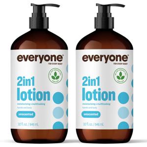 Everyone 2-in-1 Lotion for Hands/Body, 32 ounce (Pack of 2) Unscented made for Men and Women