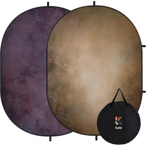 Kate 5'x6.5' Collapsible Backdrop Brown Purple Self Tape Background 277