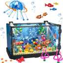 Fish Tank Building Sets,725 Pcs Lighting Aquarium Building Kits for Adults and Kids,STEM Creative Aquarium Toy with Ocean Jellyfish,Fish,Crab,Animal,Educational Gift for Boys Girls Age 8-14+