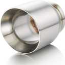A-KARCK Exhaust Tip 3" Inlet Dual Wall, Double Wall Car Tailpipe Tip 3" Inlet 4" Outlet 5" Overall Length Weld On Decorate Car Tailpipe 2 Pack