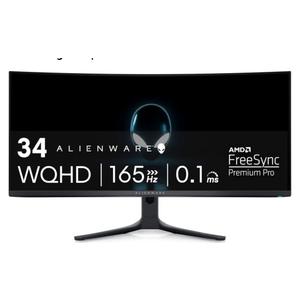 Alienware AW3423DWF Curved QD-OLED Gaming Monitor - 34-inch Quantum Dot, 0.1Ms 165Hz 21:9, 99.3% DCI-P3 Color Gamut, VESA DisplayHDR, 400, AMD FreeSync Premium Pro - Black