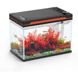hygger Smart Aquarium Starter Kit, Glass Fish Tank with 24/7 Mode Light, Heater, Water Pump, Filter Media, Auto Feeder,Water Changer, Cleaning Tool, Fishing Net,Timer Automatic Switch (6 Gallon)