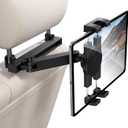 Tablet Holder for Car Headrest, [3 in 1 Adjustable Extension Arm] iPad Car Mount for Back Seat, Road Trip Essentials for Kids, for 4.7-12.9" Like iPad Pro, Air, Mini, Galaxy, Fire HD Tablet (Black)