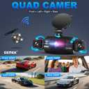 4 Channel Dash Cam 360 View 5G WiFi & APP Control, GEMEK 2K Front and Rear Inside, Left Right Dash Camera for Cars Free 64GB TF Card, G-Sensor, Night Vision, 24H Parking Mode