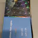 WATERGLIDE Outdoor Christmas Net Lights, 12FT x 5FT 360 LED Mesh String Light with 8 Lighting Modes, Connectable Light for Garden Tree Bushes, Holiday Wedding Party Decorations, Multicolor