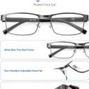 JOLISU 5PCS Reading Glasses Men - Blue Light Blocking Computer Metal Thin Frame Readers For Mens/Women1.75