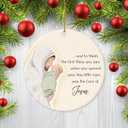 2 x Christmas Ornament - Jesus Ceramic Ornament, Christian Baby Memorial Gift, Religious Christmas Decoration, Sympathy Gift for Loss of Son and Daughter, Bereavement Gifts for Loss of Child