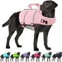 AOFITEE Dog Life Jacket High Flotation, Dog Life Vest for Swimming, Reflective Medium Dog Swimming Vest, Adjustable Dogs Swimsuit Lifesaver with Zipper and Rescue Handle for  Medium Dogs