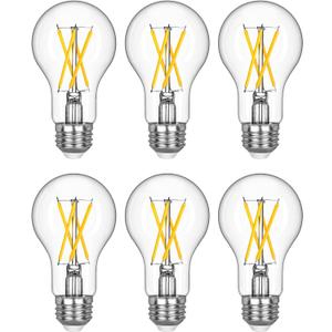 EDISHINE 6 Pack LED Edison Bulbs, A19 Dimmable Light Bulb, 800LM 4000K Cool White Light, 240 Beam Angle & E26 Base, 8W Equivalent 60W, Decorative Antique LED Filament Bulbs for Home