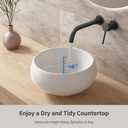 Extra Small Bathroom Sink Above Counter, OCEALAGOON 12 Inch Round Bathroom Vessel Sink, White Porcelain Sink Bowls for Bathroom Vanity, RV Camper Bathroom Sink, 12W x 12D