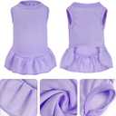 2 Pcs Dog Dresses Cat Skirt Solid Color Dog Clothes Summer Sleeveless Puppy Girl Clothes for Small Pet Dogs Cats (Pink,Light Purple, Large)
