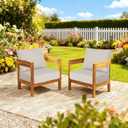 23.5"x27" Outdoor Deep Seat Patio Cushions Set of 2, Deep Seat Bottom Resilient Foam Filling Water-Resistant Stain-Resistant UV Resistant Weather Resistant with YKK Zippers, Putty