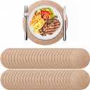 100pcs Round Burlap Placemats Bulk 13.78 in Reusable Jute Table Mat
