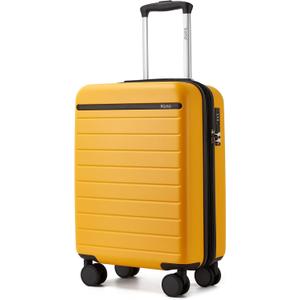 Kono Carry-On Suitcase 20in Expandable ABS+PC Airline Approved Yellow