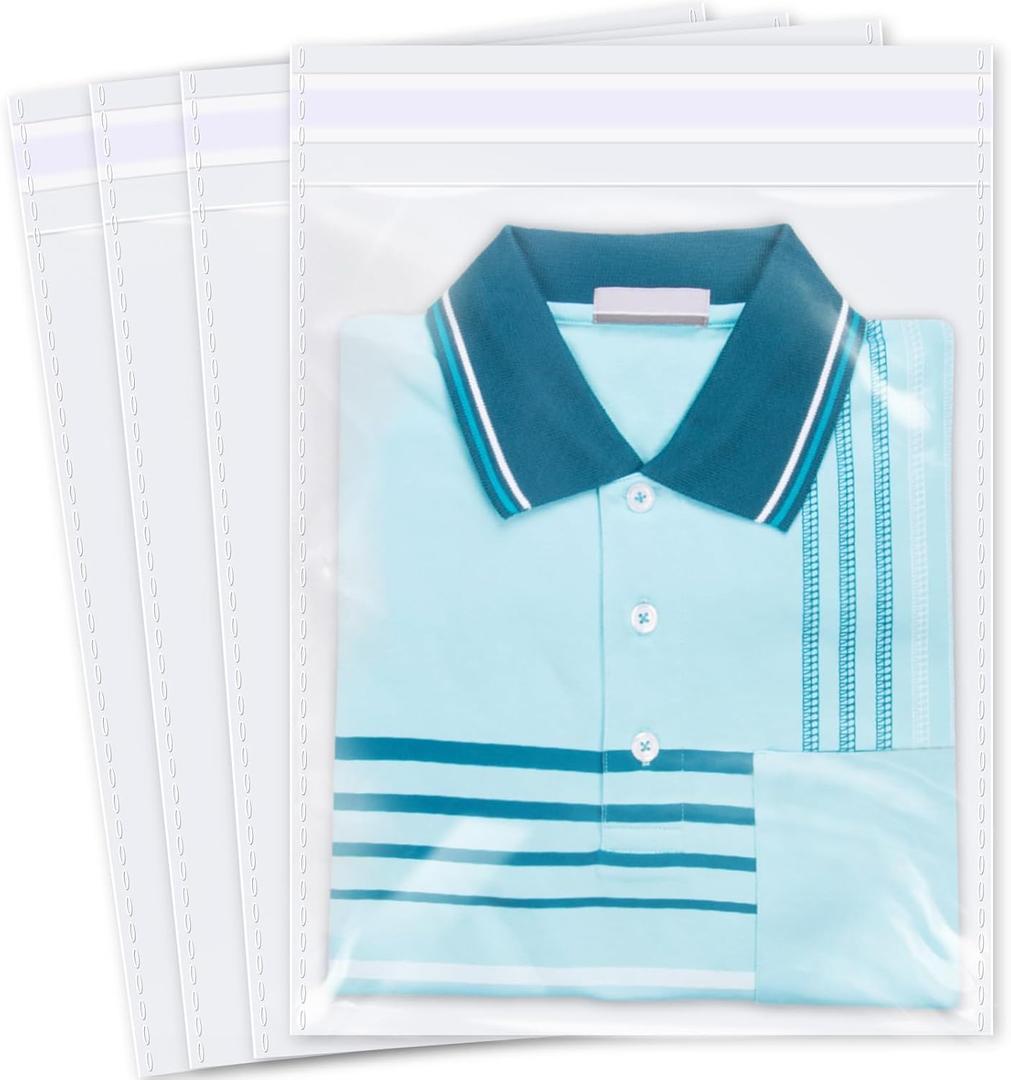 iMailer - 500 Pcs - 11" x 14" Clear Cellophane Bags - Resealable Self Sealing Cello Plastic Poly Bags for Prints, Photos, Documents, Clothing, T-Shirt