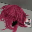 Short Rose Red Pink Wigs for Boys Men Cartoon Movie Halloween Cosplay Costume Animie Wig