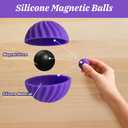 Magnetic Balls Fidget Toy Adults, Silicone Magnetic Balls, Fidget Toys, Office Desk Fidget Balls for Anxiety Relief, Sensory Toy for Fingers Hands (Purple-4PCS)