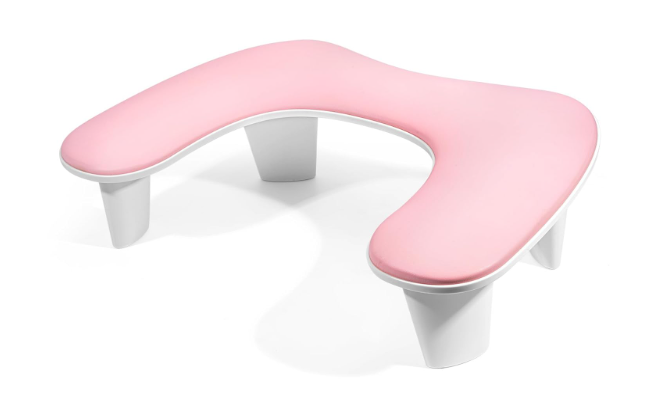 Arm Rest for Nails Tech  Ushaped Manicure Nail Hand Rest Pillow Cushion, Big Microfiber Leather Nail Arm Rest Stand for Acrylic Nail Art Tech (Pink)