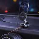 Vacuum Magnetic Car Phone Holder 360 Rotating Foldable Phone Holder for All Phones Adjustable Angle Desk & Monitor Mount for Landscape & Portrait View Strong Grip, Compact & Travel-Friendly
