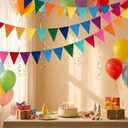 Outus 6 Pack 72 Flags/8.2 ft Rainbow Pennant Banner, Multicolor Bunting String Triangle Flags Garland for Birthday Party Classroom Carnival Baby Shower Indoor Outdoor Decorations(Rainbow Colors)